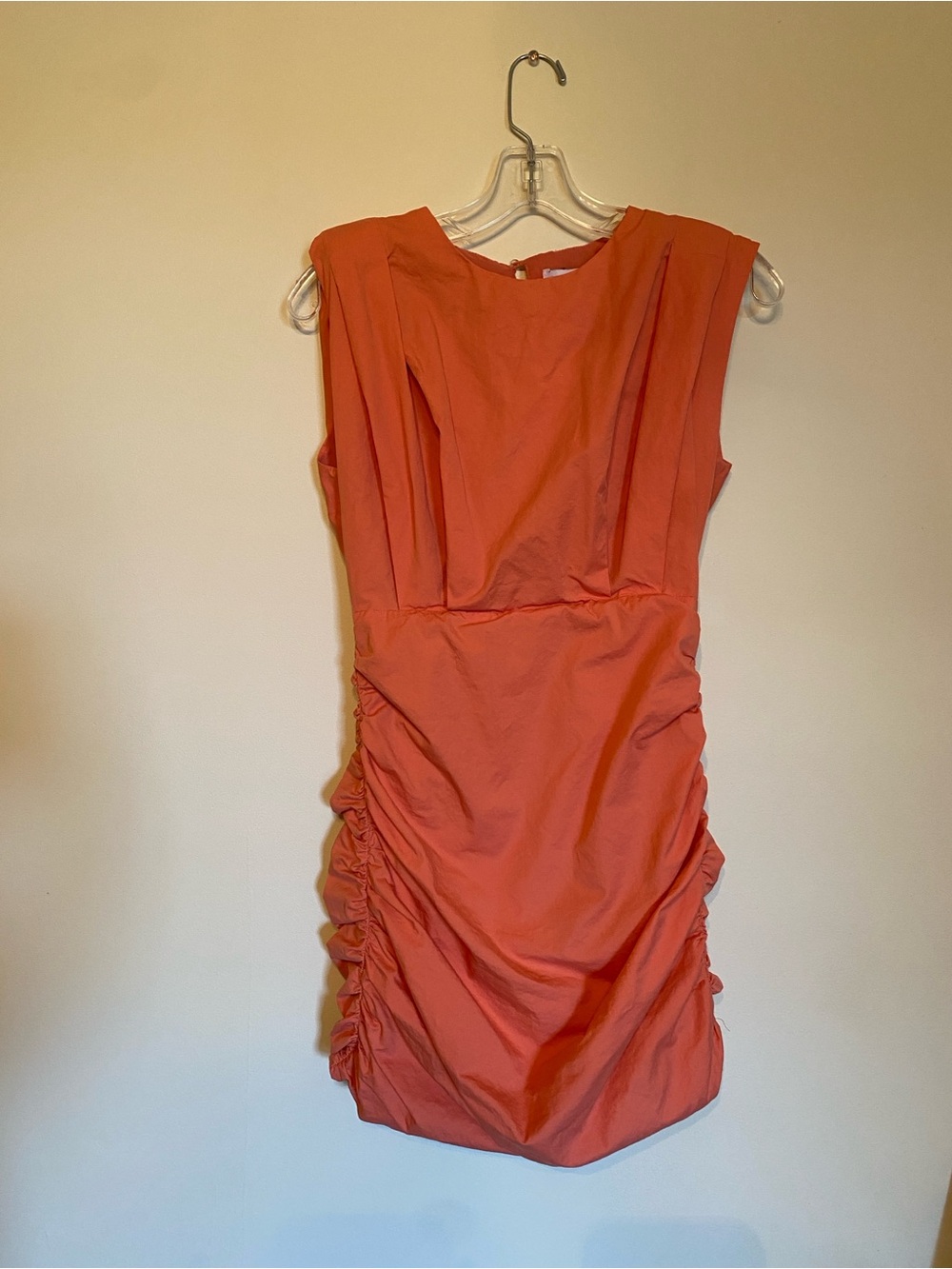 Endless Rose Coral Ruched Mini Dress